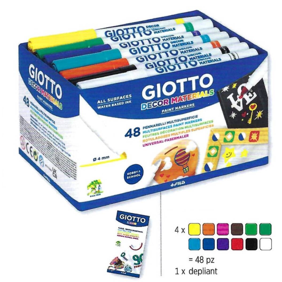 PENNARELLI GIOTTO DECOR MATERIALS 48 PZ