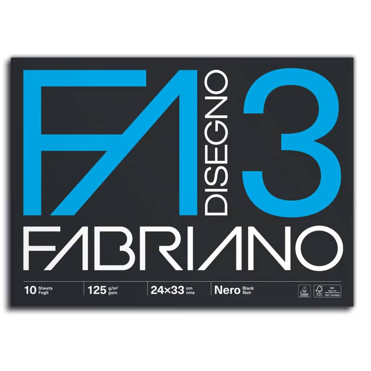 BL.DISEGNO F3 10FG NERO 24X33 125GR