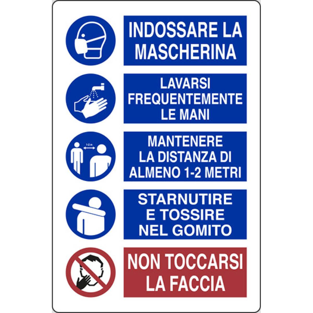 ADESIVO DISPOSIZIONI COVID CM. 20X30