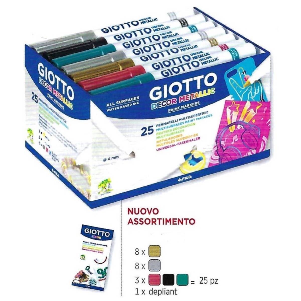 PENNARELLI GIOTTO DECOR METAL 24 COL.