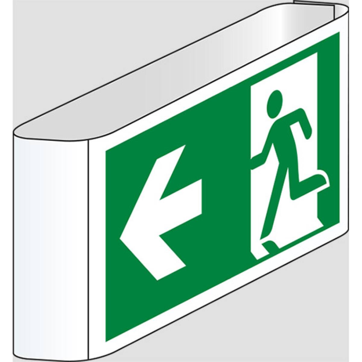 CARTELLO BIFACCIALE USC.EMERGENZA SX