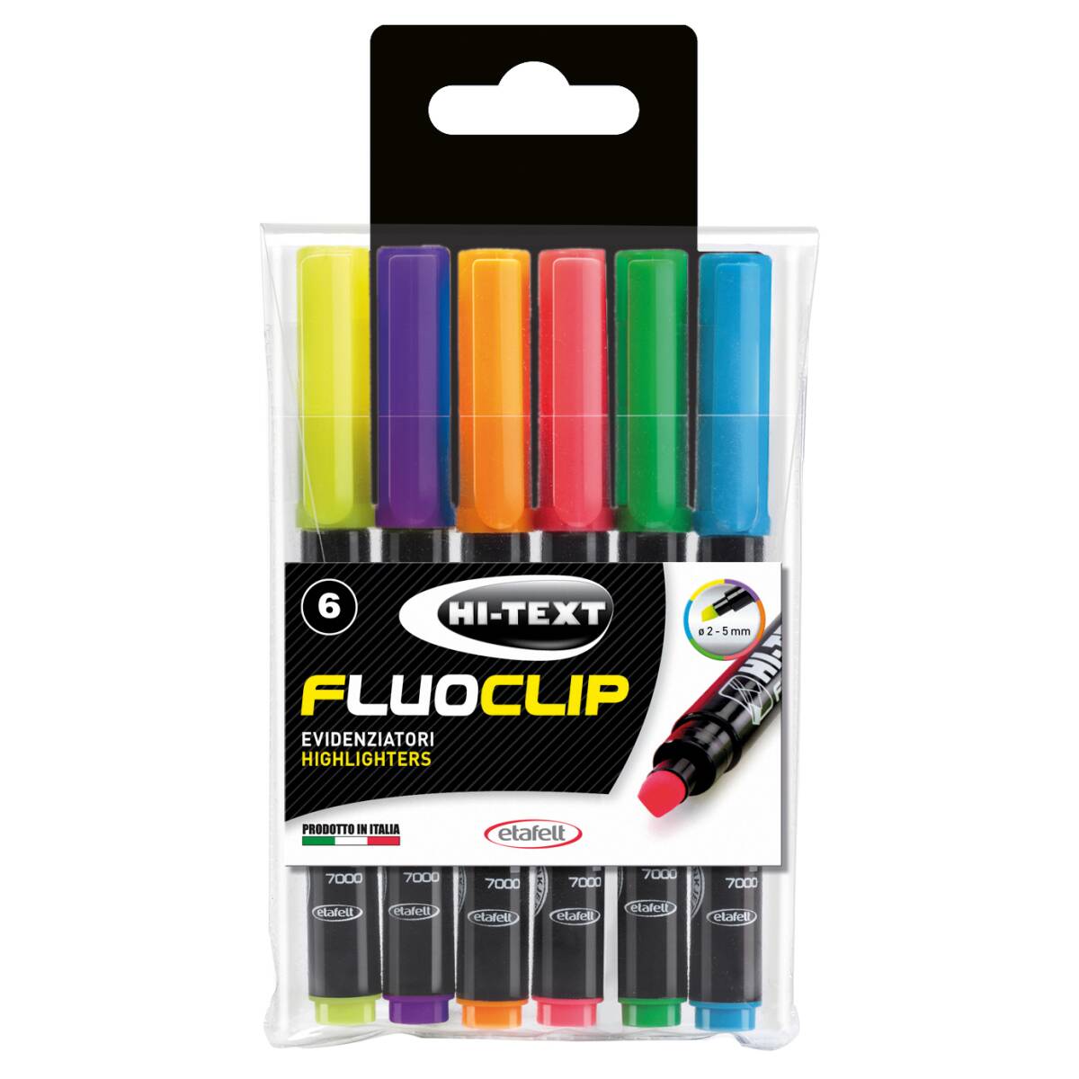 EVIDENZIATORE  FLUOCLIP ASS. - 6PZ.