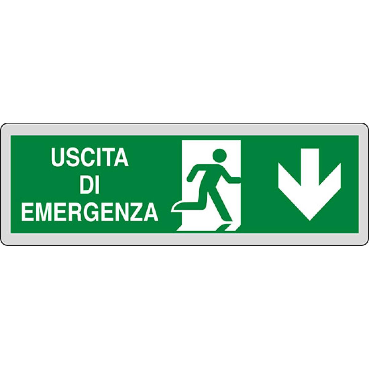 CARTELLO USCITA EMERGENZA 30X10 ADESIVO