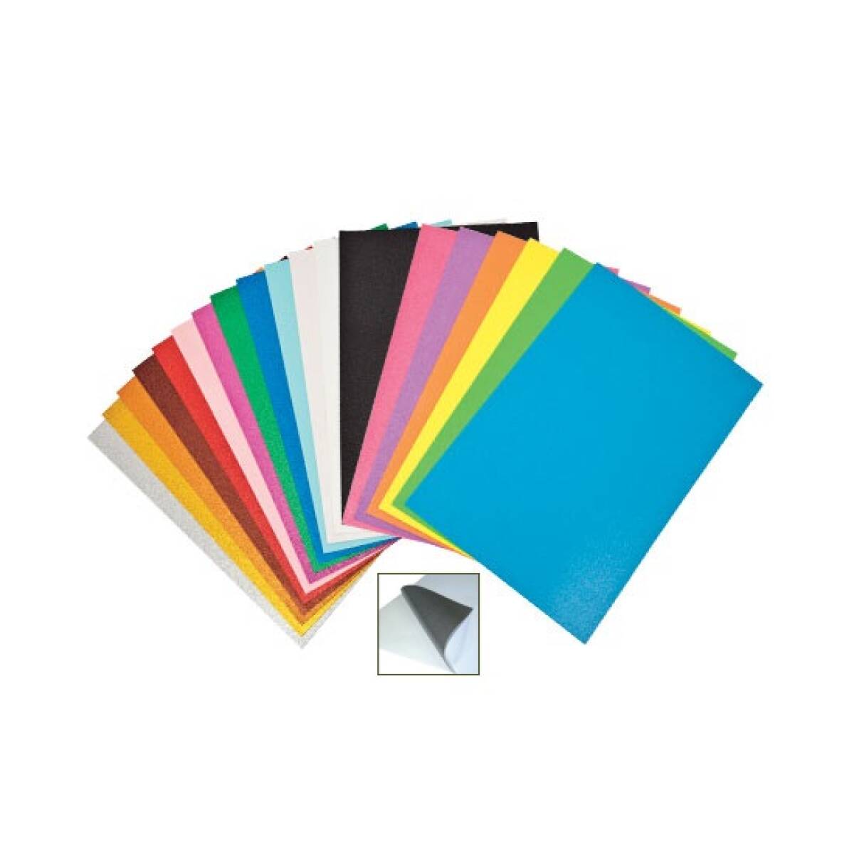 GOMMA CREPP GLITTER 10FG. 20X30 ADESIVA