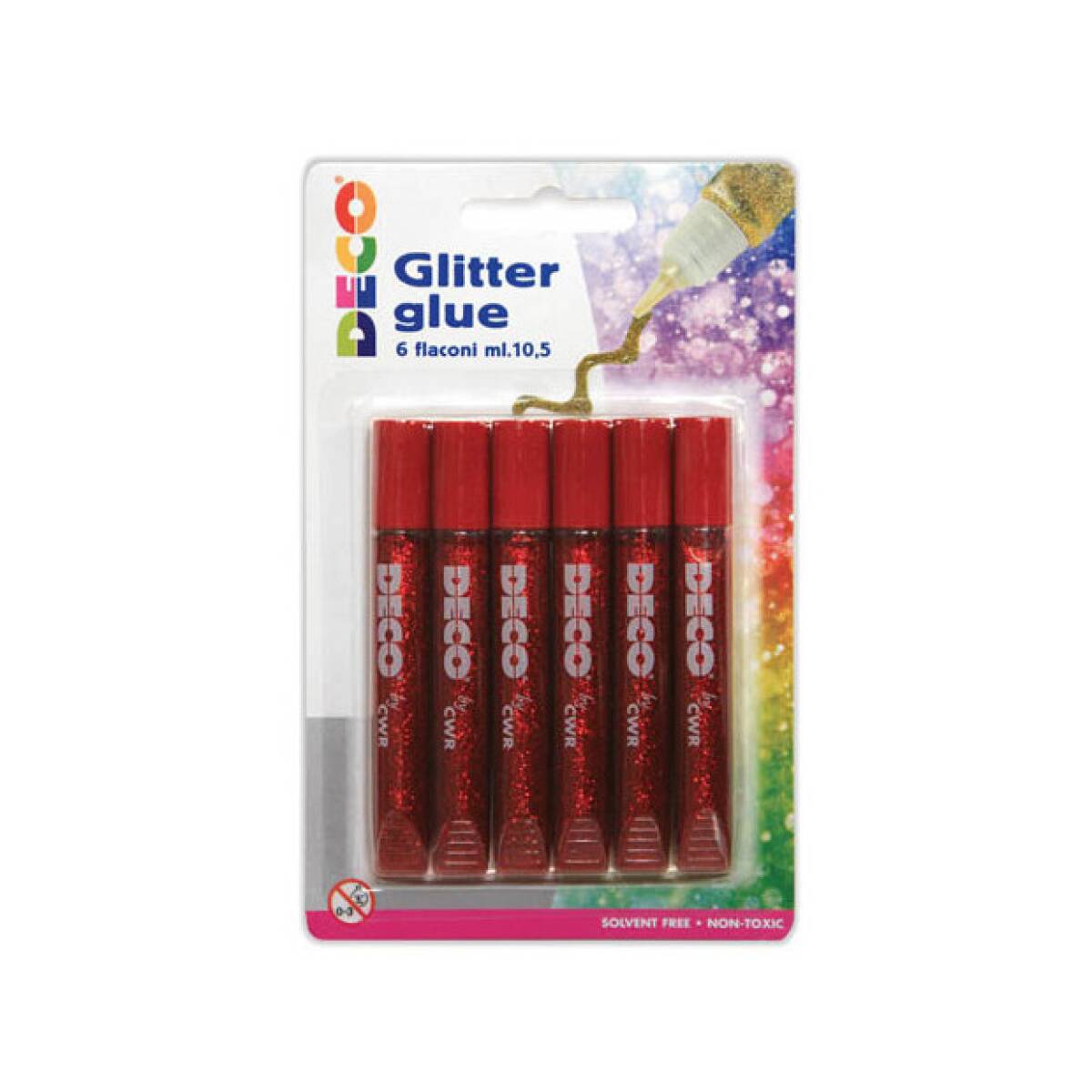 COLLA GLITTER ROSSO 10,5ML. 6 FLACONI