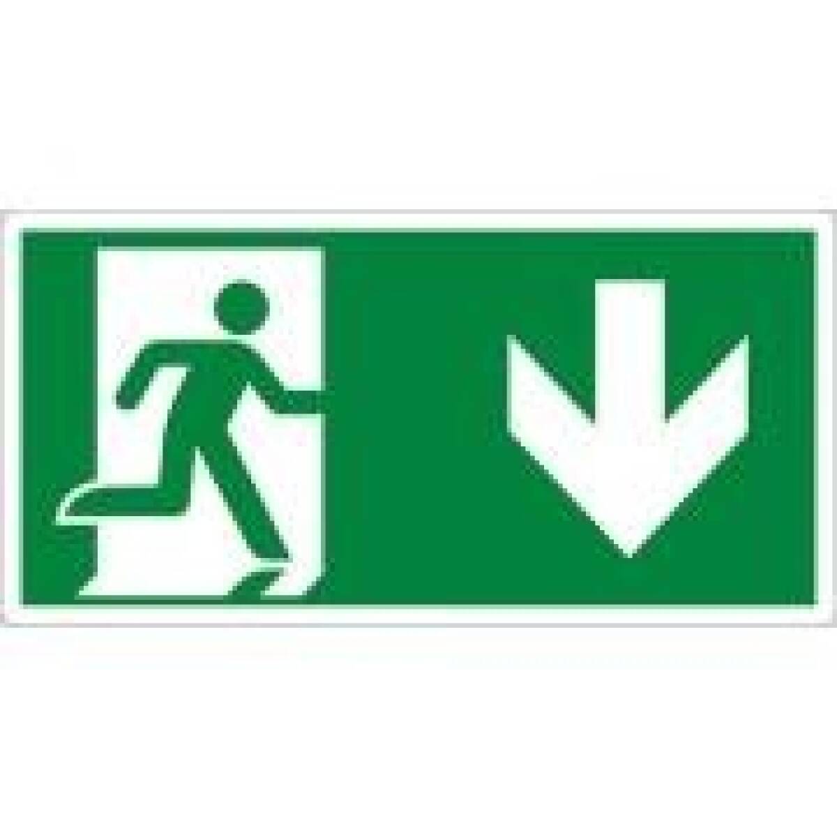CARTELLO USCITA EMERG. GIU 25X12 PVC