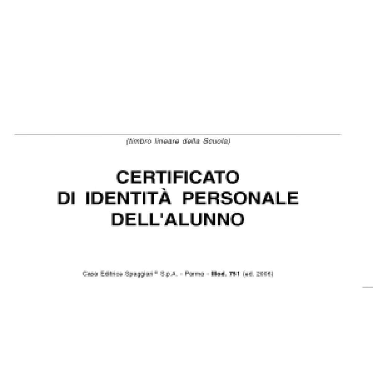 CERTIF.IDENTITA PERS.ALUNNO (TESS.)