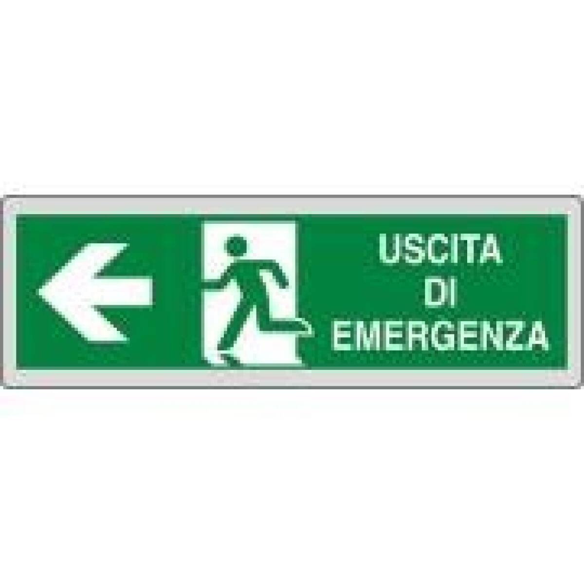 CARTELLO USCITA EMERGENZA SX 30X10 ADESI