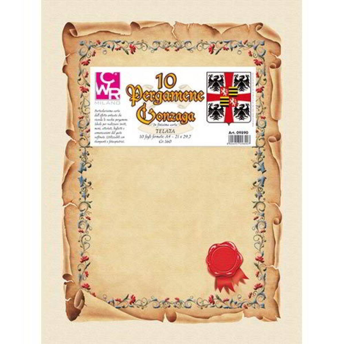 CARTA PERGAMENATA STAMPATA A4 - 10FG.