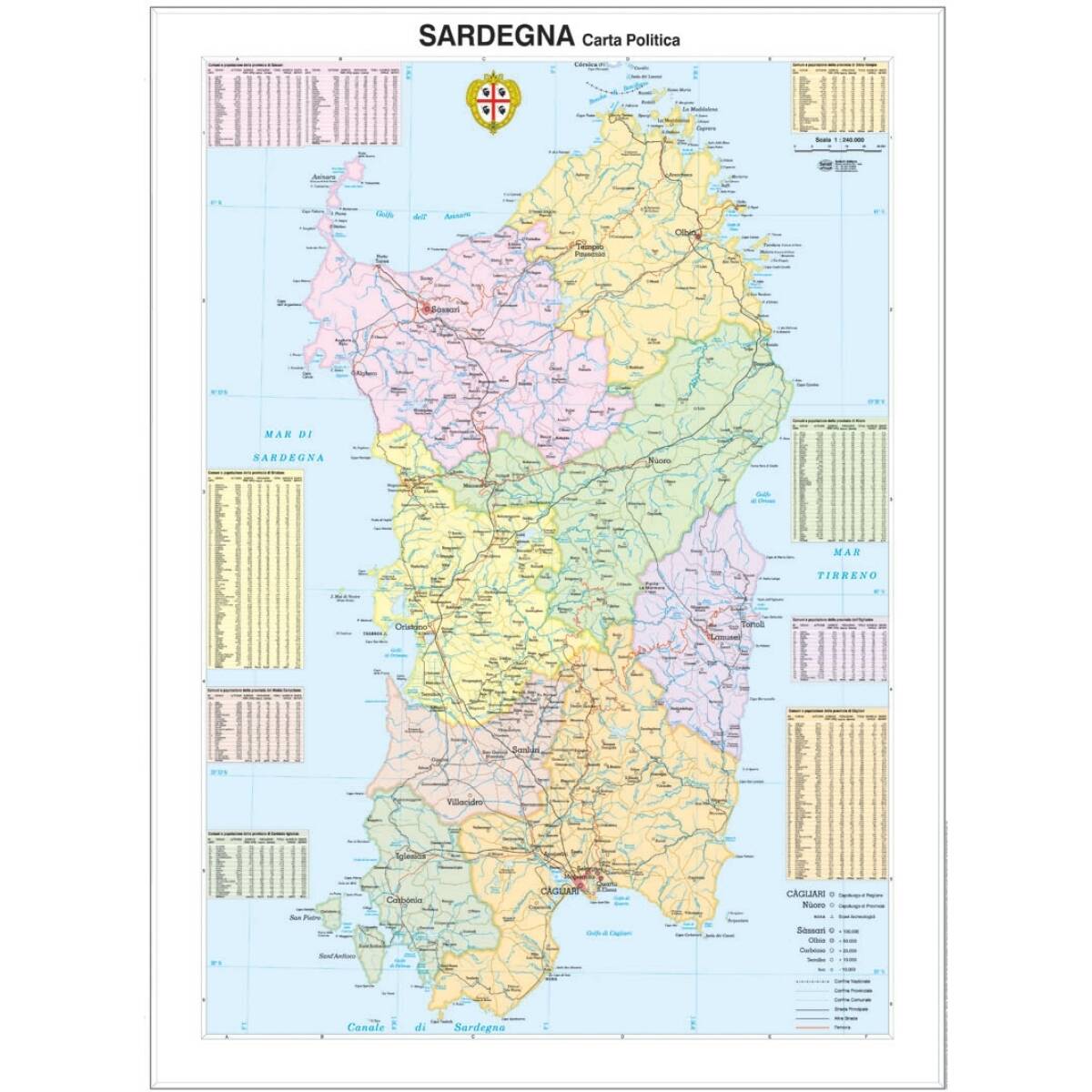 CARTINA GEOGRAFICA SARDEGNA