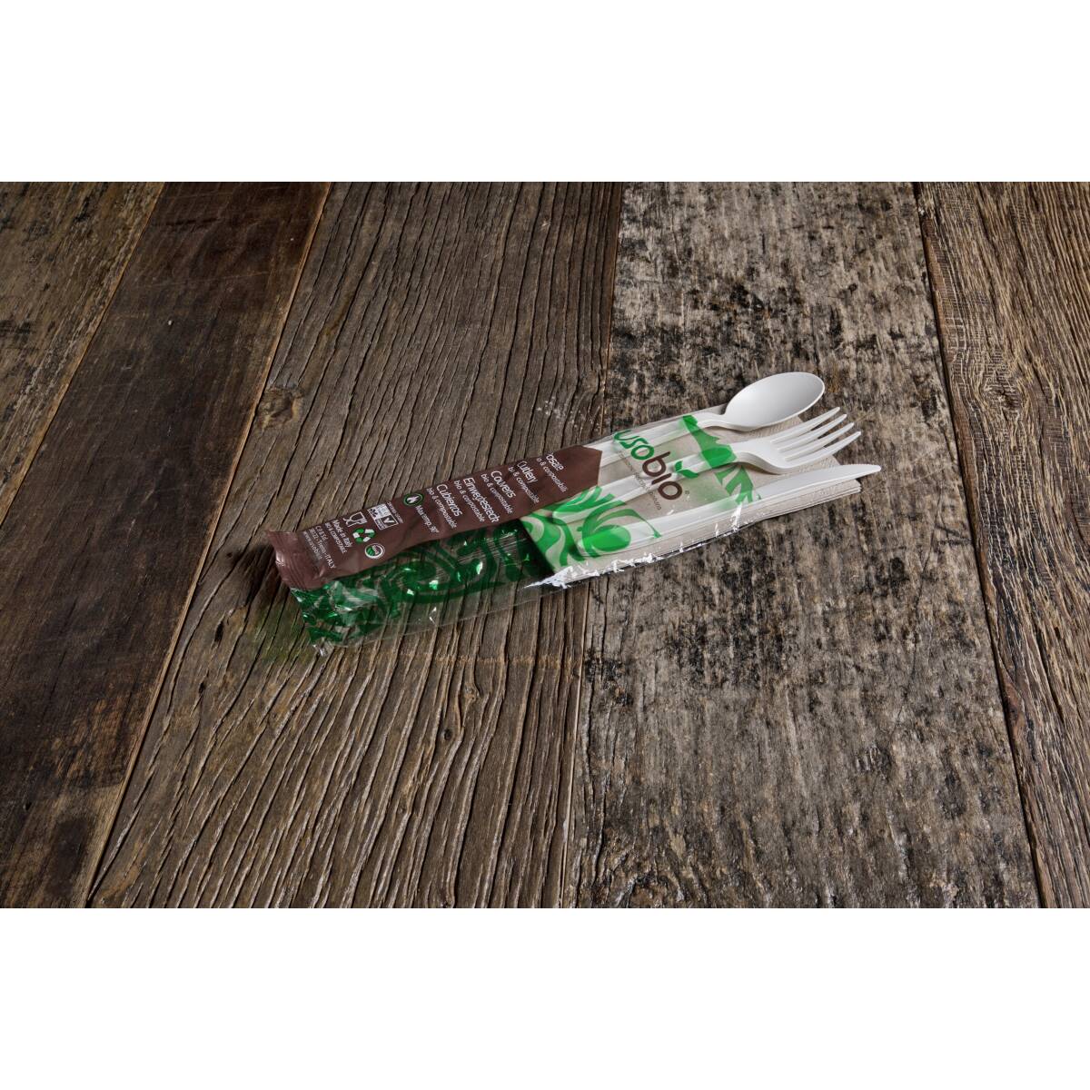 TRIS POSATE C/TOVAGLIOLO  COMPOSTABILI