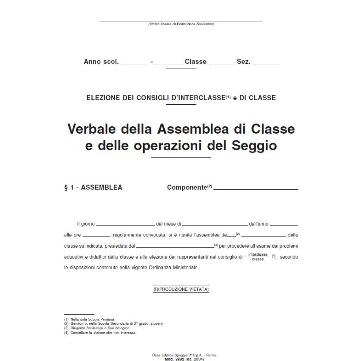 VERBALE ASSEMBLEA DI CLASSE