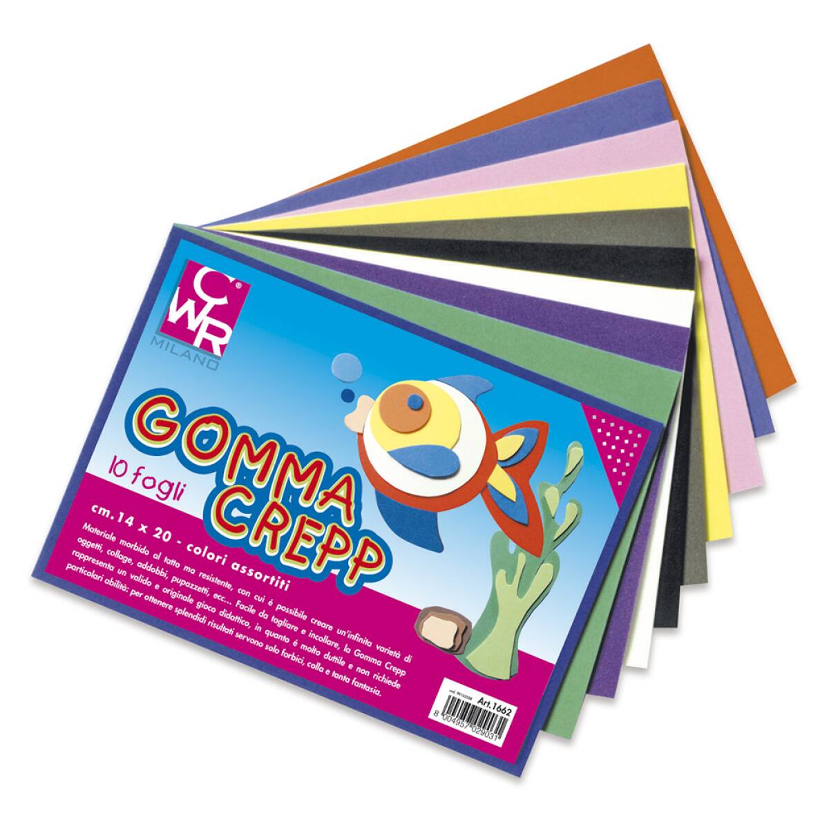 GOMMA CREPP 10FG 22X33 10FG COL ASS.