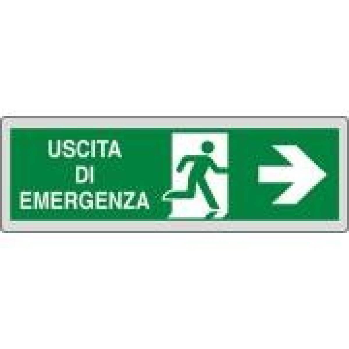 CARTELLO USCITA EMERGENZA DX 35X12,5 ADESIVO
