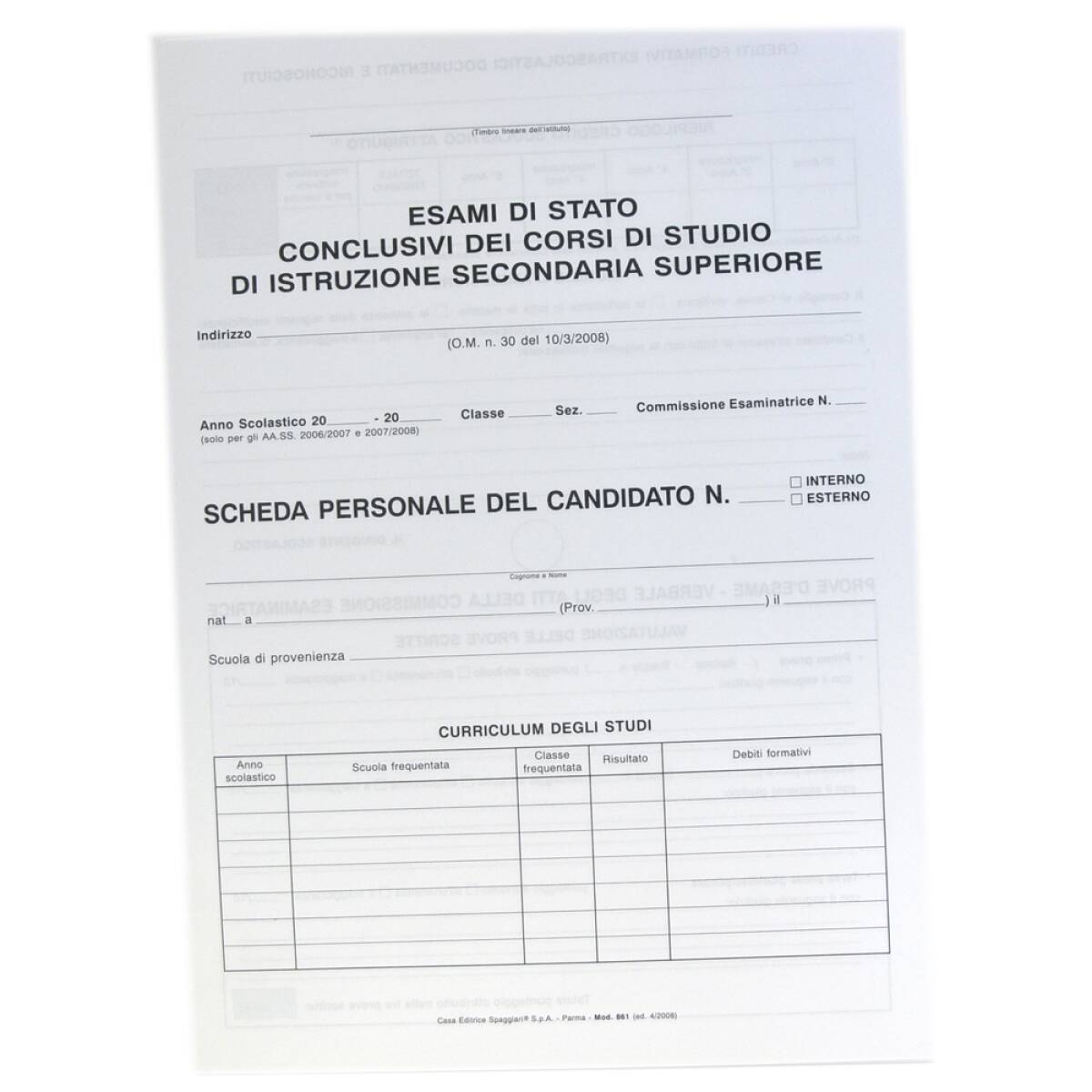 SCHEDA PERSONALE CANDIDATO