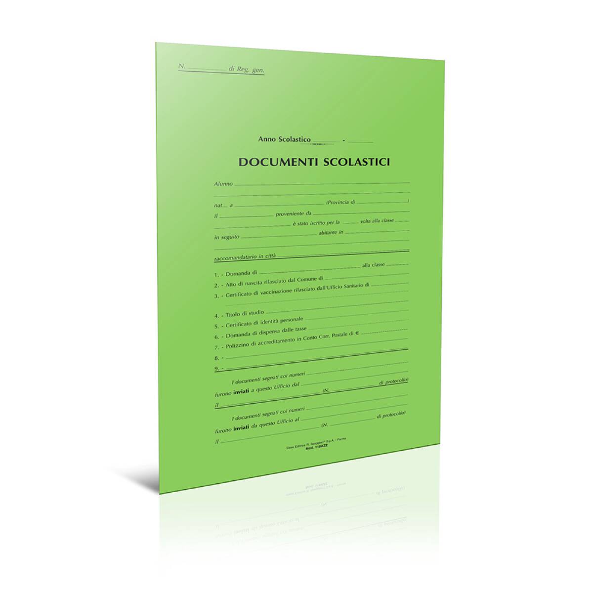 COPERTA PER DOCUMENTI ALUNNI-VERDE