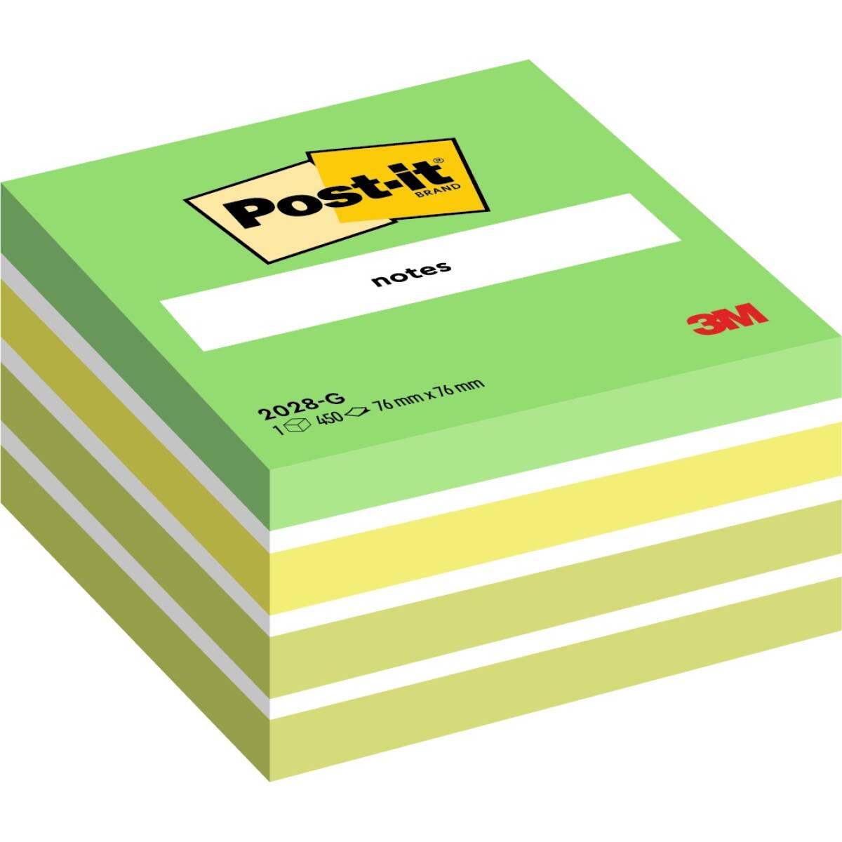 POST IT CUBO 2028G 450FG 76X76 MIX VERDE