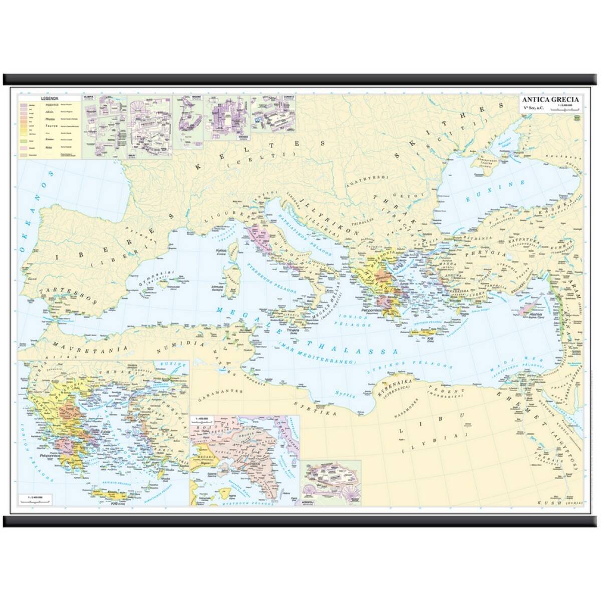 CARTA STORICA  ANTICA GRECIA 100X140