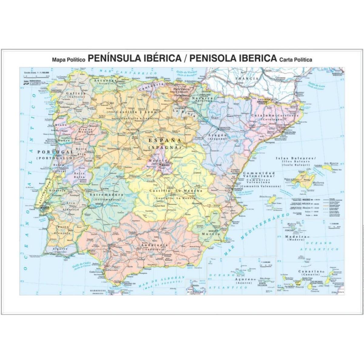CARTINA GEOGRAFICA PENIS. IBERICA