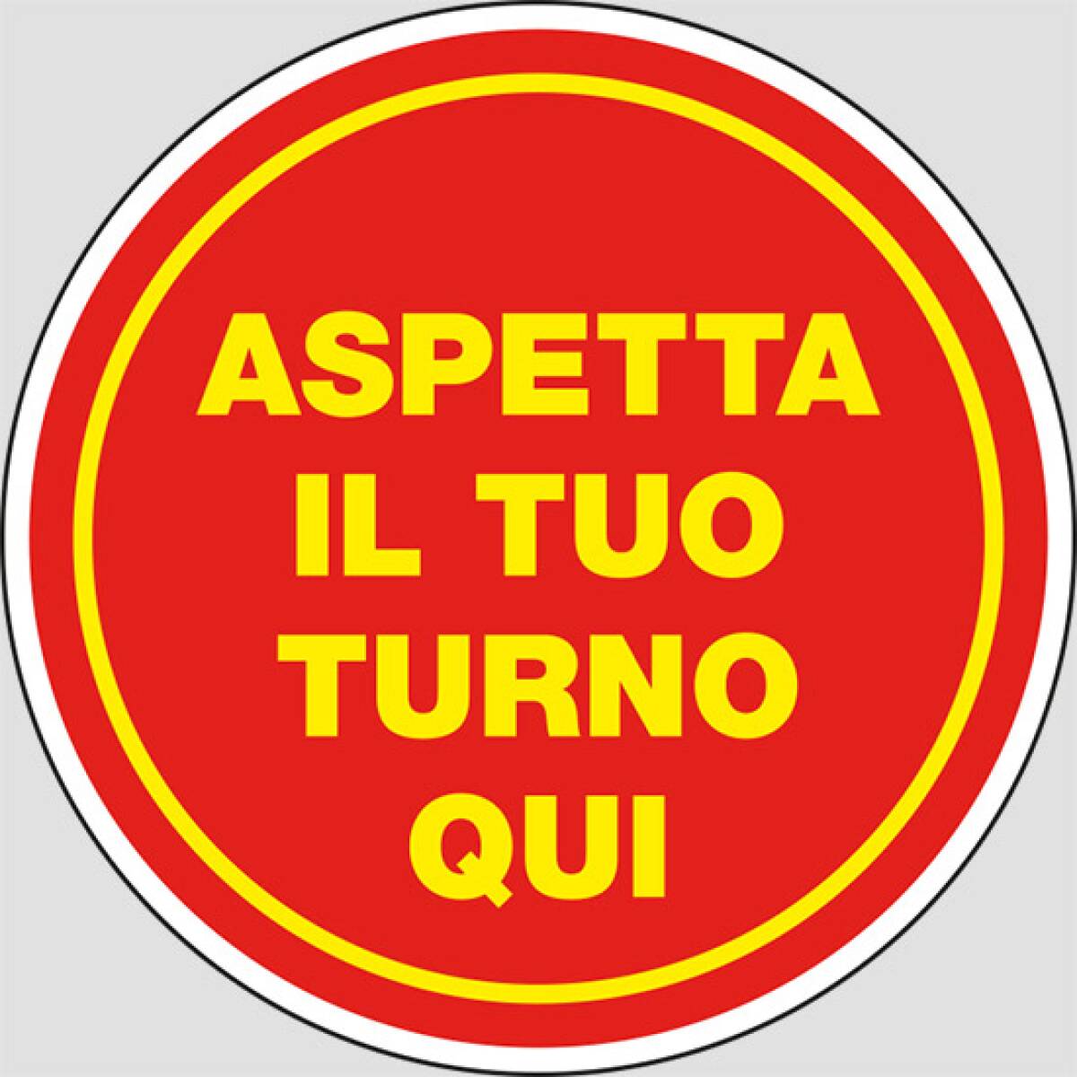 ADESIVO TONDO - ASPETTA IL TUO TURNO QUI