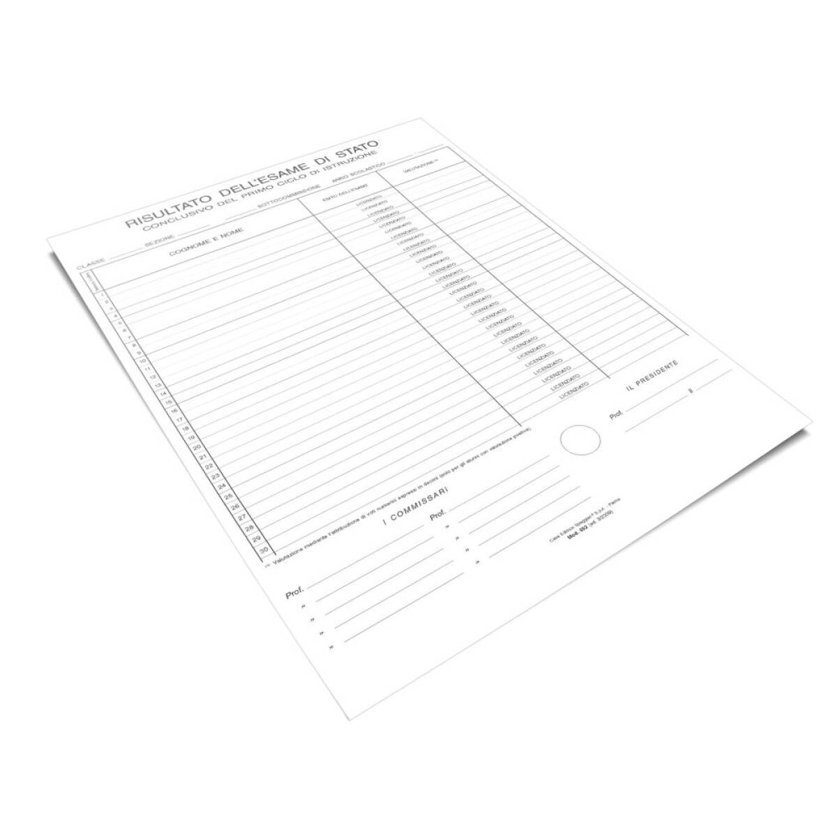 QUADRO RISULTATO ESAME LICENZA
