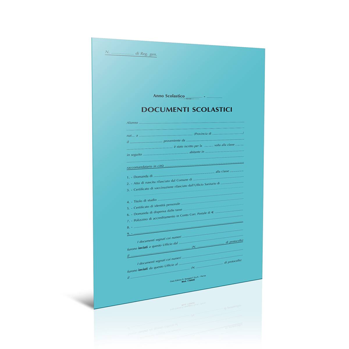 COPERTA DOCUMENTI ALUNNI - AZZURRO