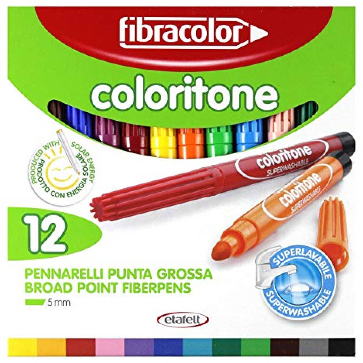 PENNARELLI  12 COL.ASS. FIBRACOLOR MAXI