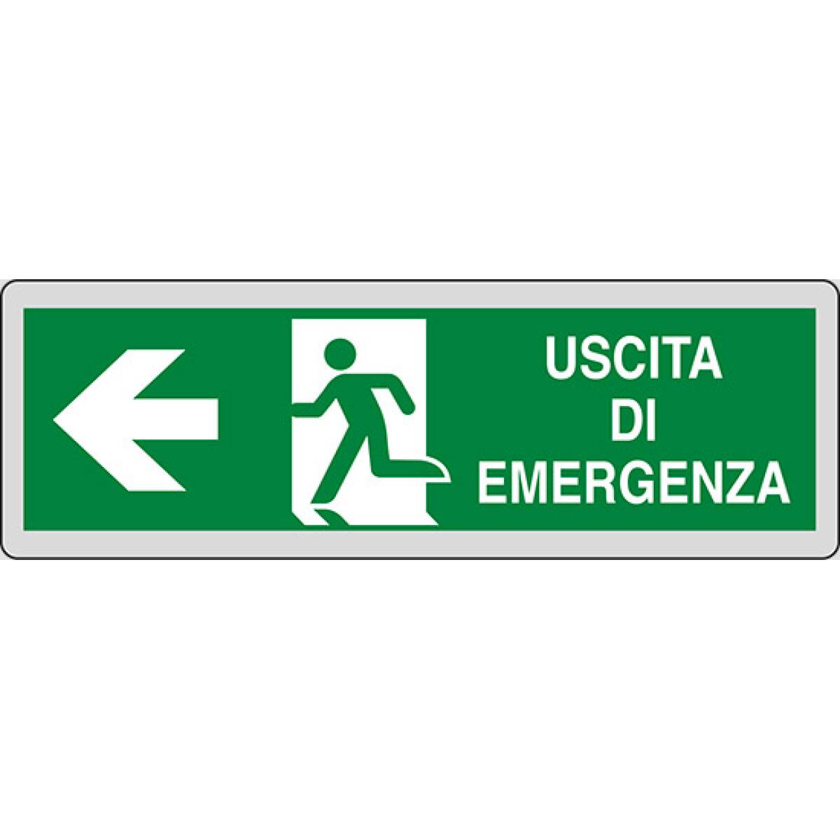 CARTELLO USCITA EMERGENZA SX 30X10 ALL.