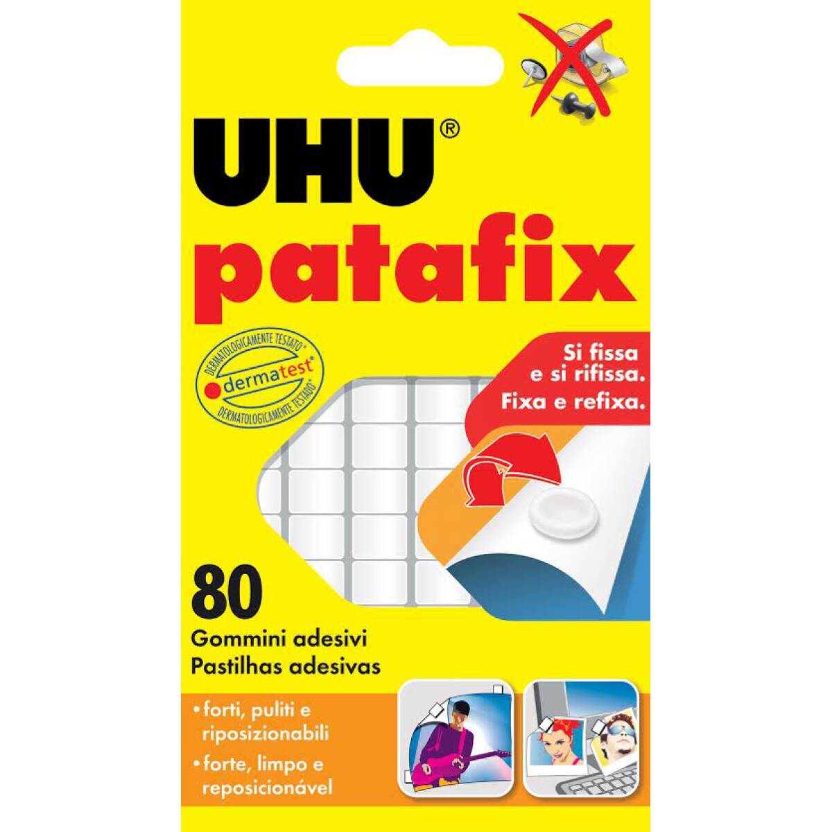 GOMMA ADESIVA UHU TAC PATAFIX 80PZ.